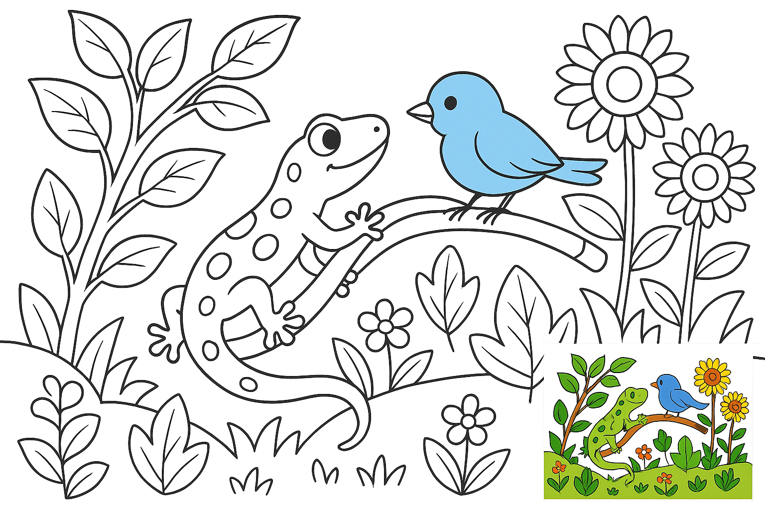 小壁虎借尾巴 coloring page