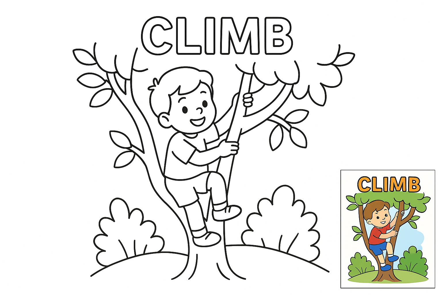 Climb coloring page