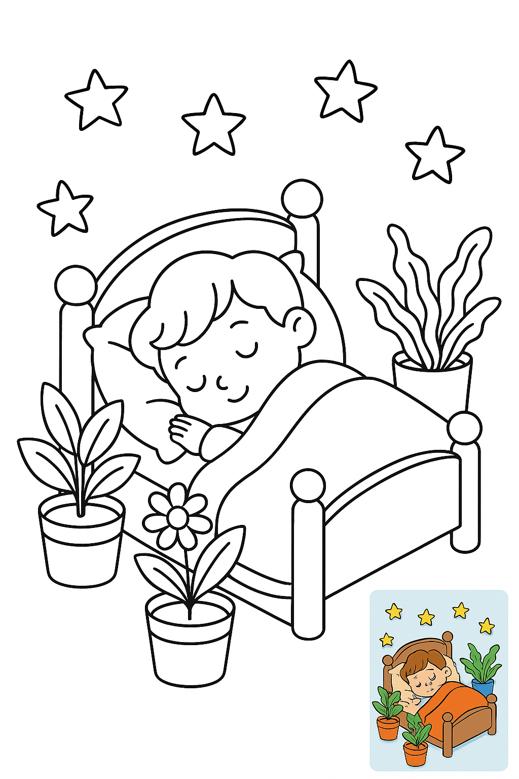 Sliping coloring page