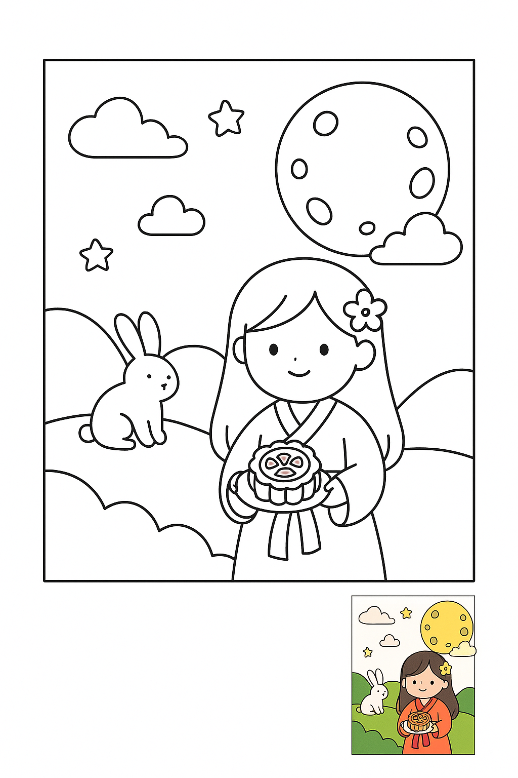 中秋节 coloring page