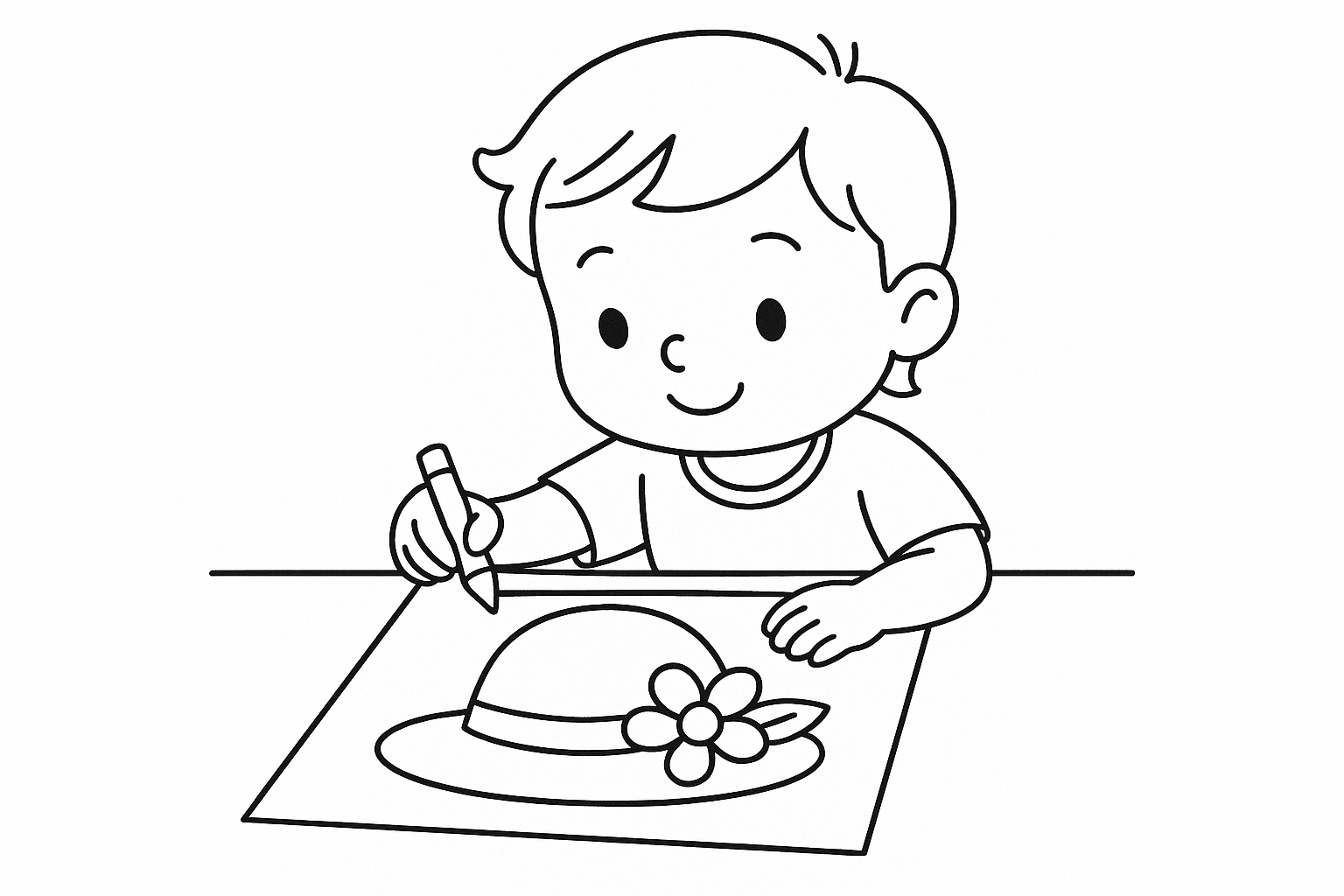 临摹帽子 coloring page