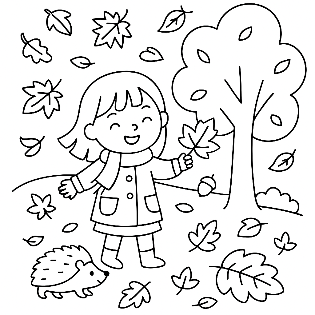 Autumn is here. coloring page
