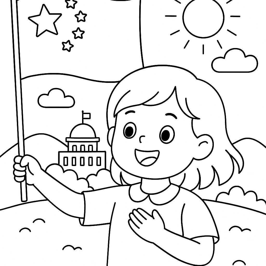爱国主题 coloring page