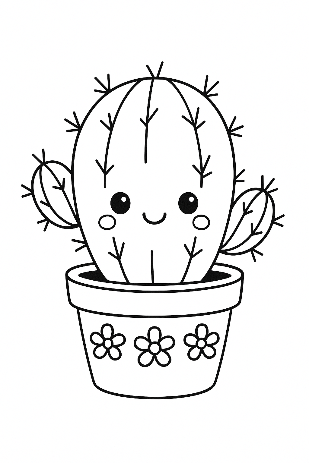 可爱的仙人掌 coloring page