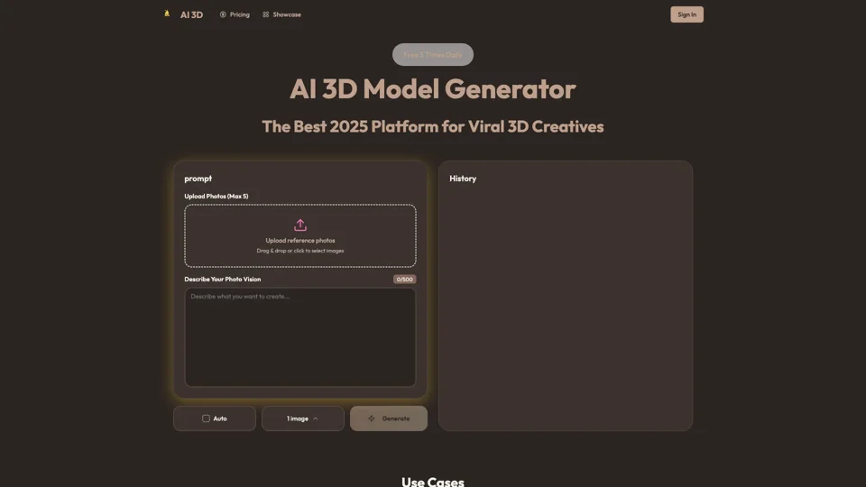 AI 3D model Generator - Create Free AI 3D model Fast | AI 3D