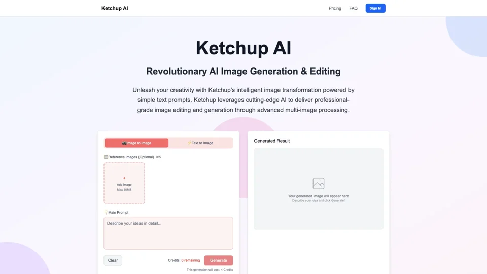 Ketchup AI - Revolutionary Image Generation & Editing