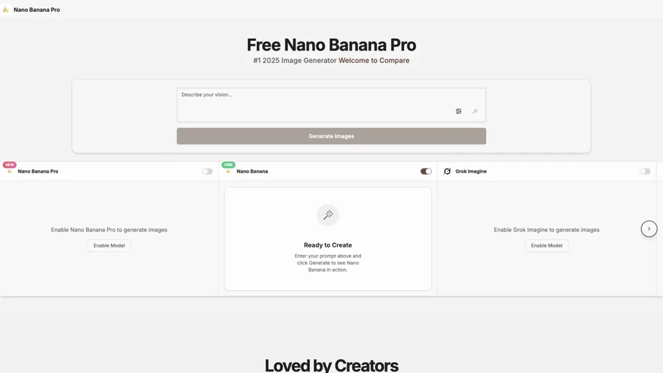 Free Nano Banana Pro #1 2025 Image Generator
