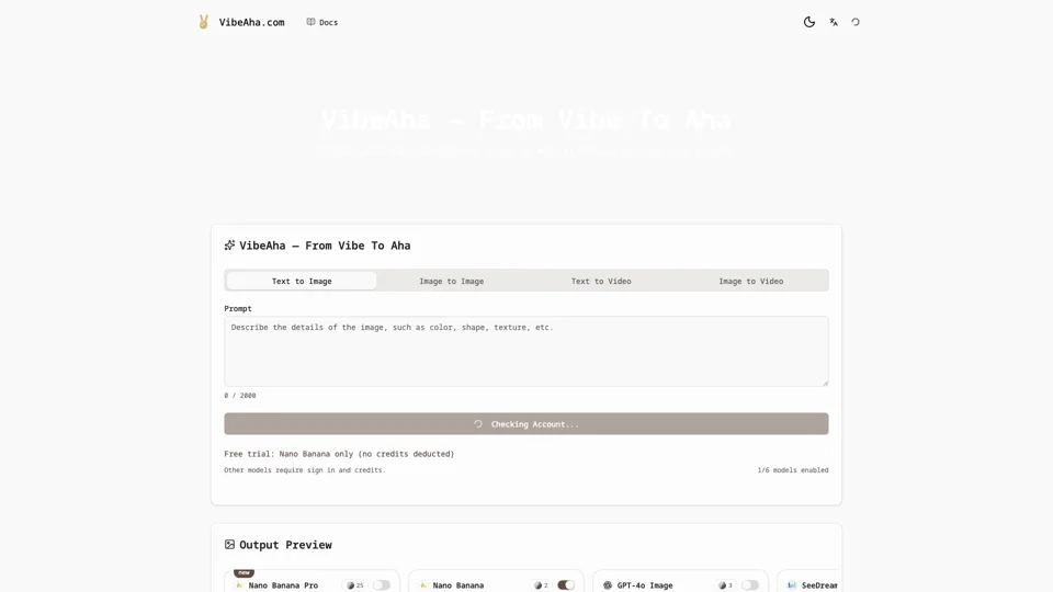 VibeAha – One Idea In. Many AI Models Out.