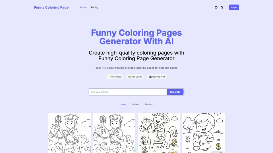 Funny Coloring Page｜ AI Coloring Page Generator