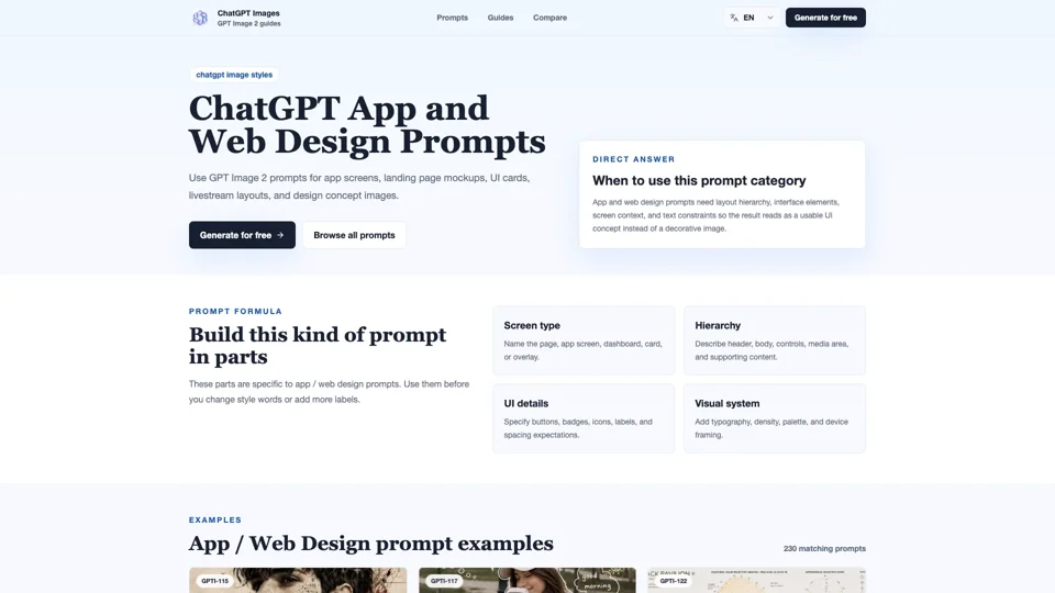 ChatGPT App and Web Design Prompts | ChatGPT Images