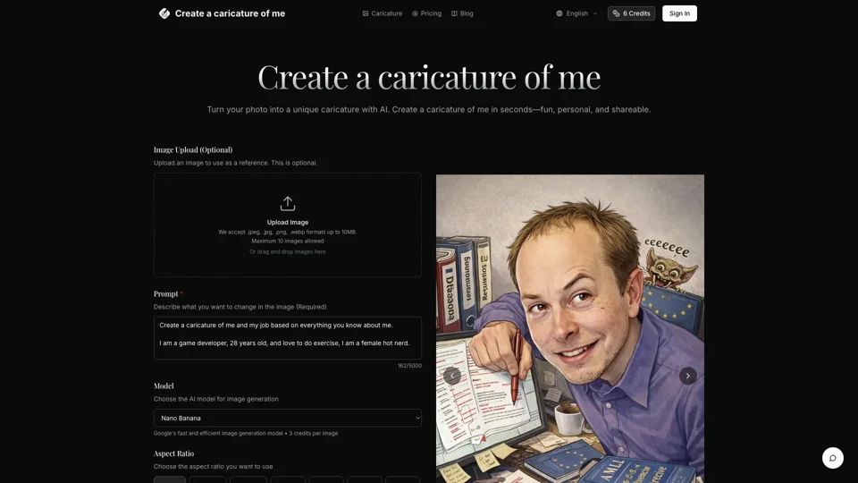 Create a Caricature of Me | AI Photo to Caricature