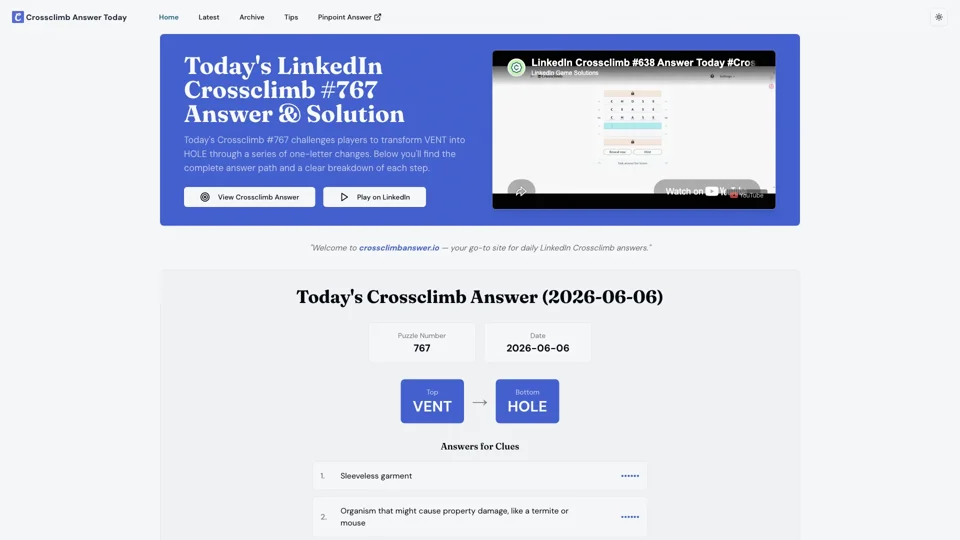 Crossclimb Answer Today - Daily LinkedIn Crossclimb Solutions & Word Ladder Analysis