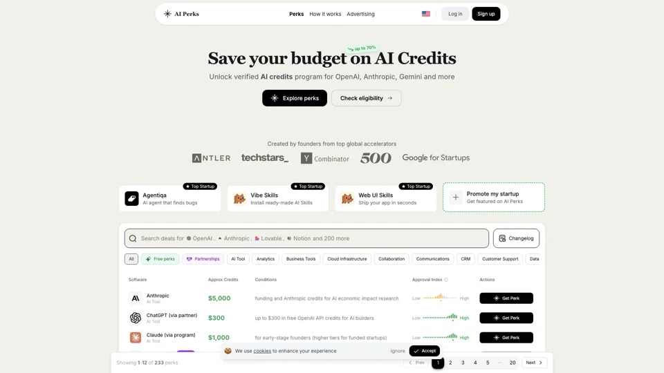 AI Credits & Startup Perks: Save up to $7M on 220+ Tools | Get AI Perks