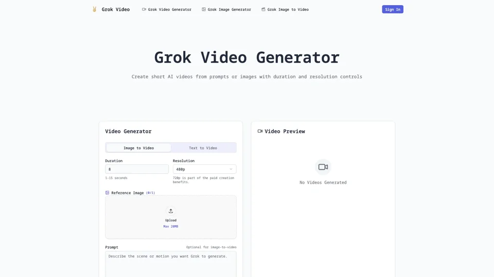 Grok Video Generator - AI Video Generator Online