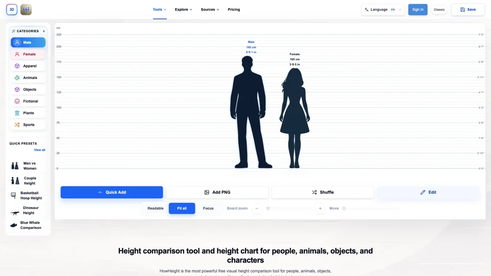 Height Comparison Tool, Height Chart & Size Comparison | HowHeight