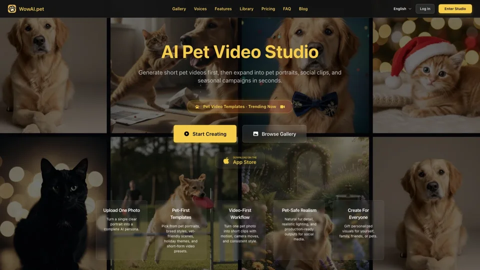 WowAI.pet - Pet-first AI visuals and videos